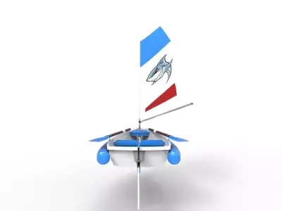 Sailing Ship Boat  Low-poly 3D model