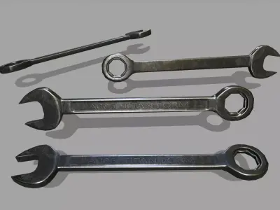 wrench Low-poly 3D model 3