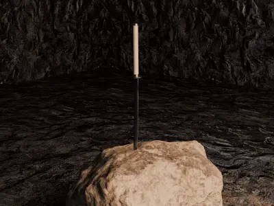 Curved Katana with a wrapped handle 3D model