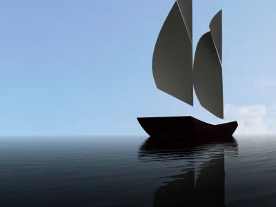 Sailboat in water Free 3D model