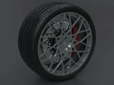 tire und rims 3D model
