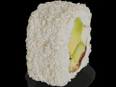 Sushi Avocado cucumber zucchini tempura chips 3D model