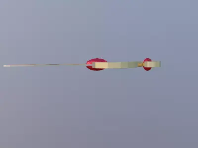 Sword metal rod with bead in middle Low-poly 3D model