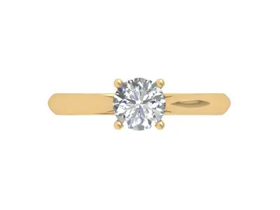 Solitaire Engagement Ring 3D print model 40