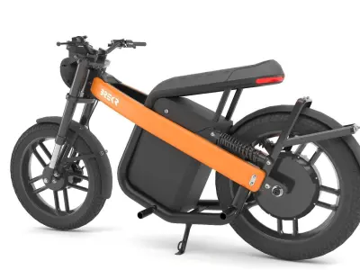 Brekr orange electric motorcycle 3D model