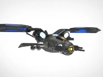 Dragon Spaceship JET Low-poly 3D model