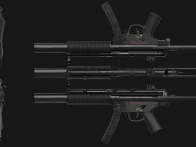 MP5sd6 SMG Low-poly 3D model