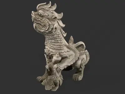 Asian Stone Sculptures 3D model