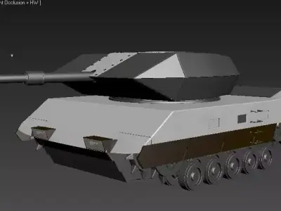 US Battle Tank Low-poly 3D model