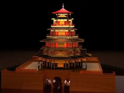 Chinese ancient house  3D model shop