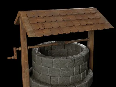 3d model Well pbr Free low-poly 3D model