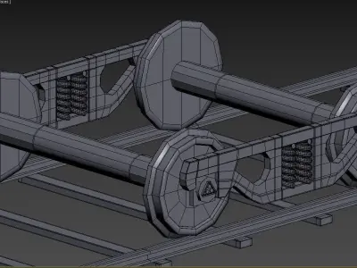 train wheels  Low-poly 3D model