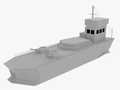 Warship Lowpoly 3D model