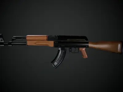 AK-47 Low-poly 3D model 3