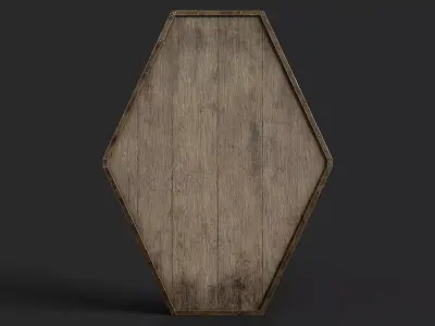 Slavic diamond-shaped shield Base Low-poly 3D model