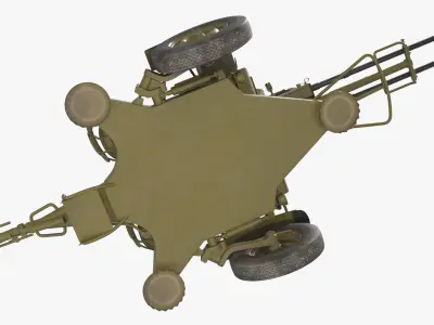  Soviet ZU-23-2 Twin-Barrel AA Gun Rigged for Cinema 4D 