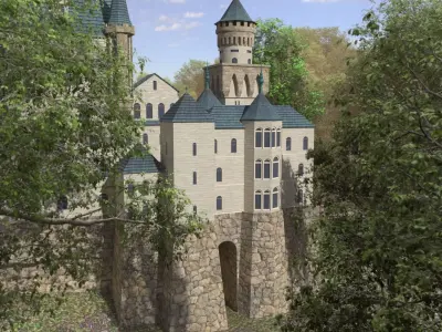 The Castle in middle of forest 3D model