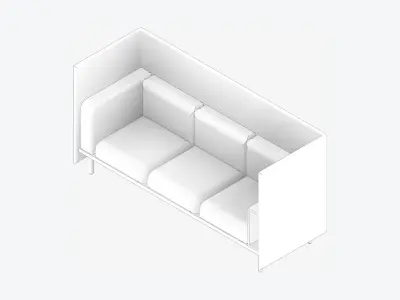 Sofa - Contemporary - Flame - Armrest Shelf - Right Low-poly 3D model