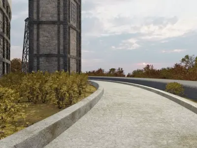 Autumnal Ruins On A Mountainside 3D model