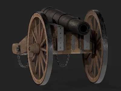 cannon Low-poly 3D model Low-poly
