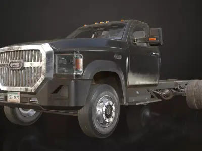 Medium Duty Truck VX400 - Chassis Low-poly 3D model
