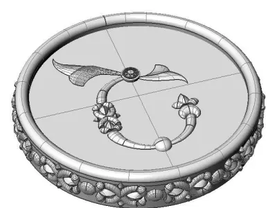 Brooche with armenian letter Sh 3D print model