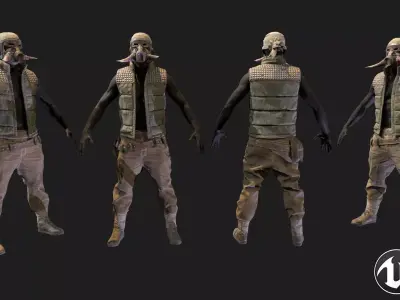 Skull armor 9 Low-poly 3D model