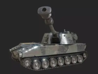 3 coatings of USA ARMY M109A5 Paladin 155mm SP Howitzer Low-poly 3D model