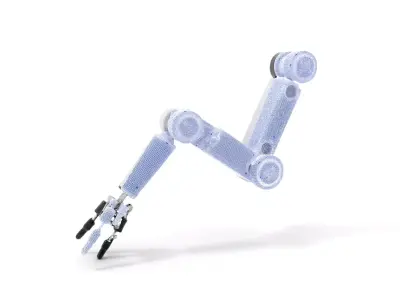 Futuristic Robotic Arm Model Pack with Articulated Joints Low-poly 3D model