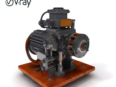 Industrial Compressor D Model Pack Low-poly 3D model