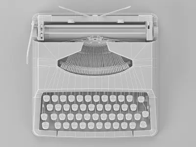 Vintage Typewriter Low-poly 3D model
