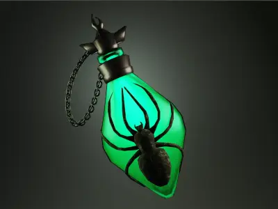 Spider Venom Poison Bottle Free low-poly 3D model