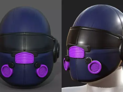 Helmet scifi fantasy futuristic military combat  Low-poly 3D model 2