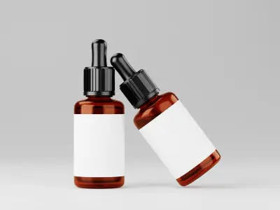 Realistic Dropper Bottle Model with Custom Label Space 3D model