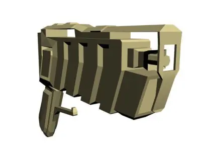 blaster gun with orange handle Free low-poly 3D model