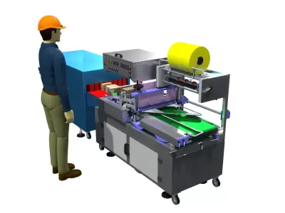 3D Industrials Shrink Wrapping Machine Low-poly 3D model