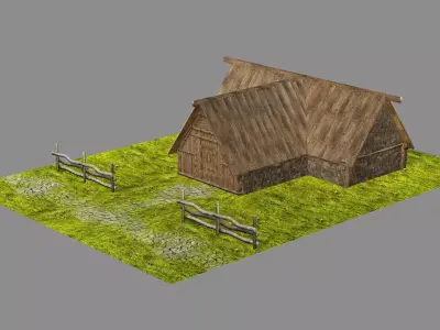 Medieval Viking House 06 Game Ready Low-poly 3D Model Low-poly 3D model