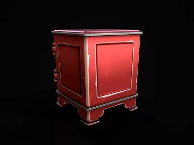 Stylized Retro Safe Low-poly 3D model