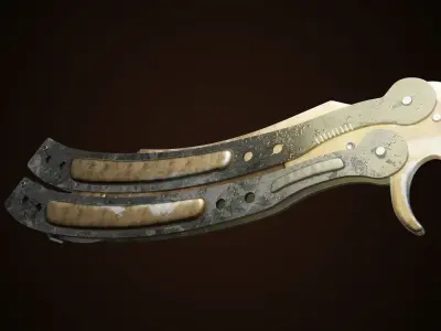 Butterfly knife CSGO desert life  Low-poly 3D model