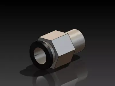 Napple brass threaded connector Free 3D model