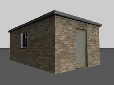 Game Ready 1960s Industrial Outbuildings Pack Low-poly 3D model