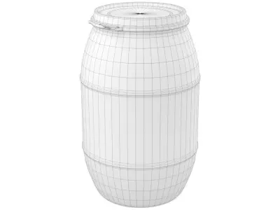 Plastic Barrel 1 Low-poly 3D model