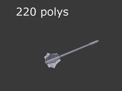 low poly mace 2 shovel Low-poly 3D model