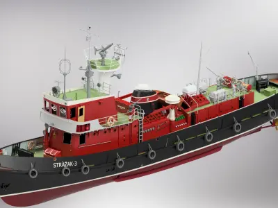 Firefighting boat Strazak 3 Part 3 of 6 group H 3D print model
