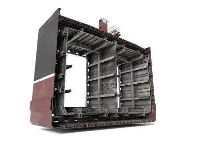 Tanker section Low-poly 3D model