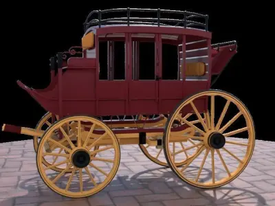Horse Drawn Carriage 3D model
