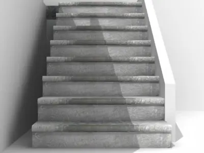 Stairs 2 set of concrete steps Free 3D model