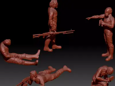 Hazmat soldiers 3D print model
