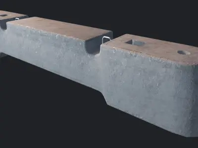 Concrete Barriers PBR  Low-poly 3D model