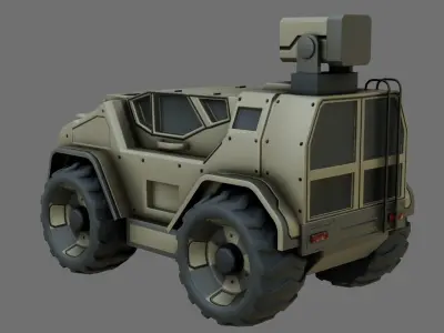 Sci-Fi Military Vehicle - Game Ready - PBR Low-poly 3D model